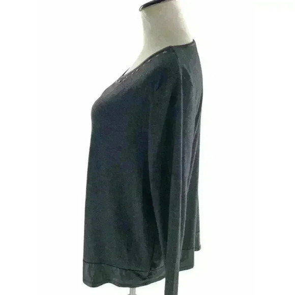 French Laundry Women's Long Sleeve Top  Extra Soft Charcoal Gray Shirt Size XL - Picture 2 of 5